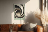 Paul Sinus Wandbild in 40x60cm The Gravity Loop – Dynamische Schwarz-Weiß-Wirbelstruktur mit kraftvoller Tiefenwirkung und plastischer Textur