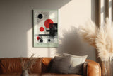 Paul Sinus Wandbild in 40x60cm The Red Construct – Geometrische Abstraktion in Rot, Schwarz und Weiß mit klaren Linien und markanten Formen