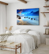 Paul Sinus Wandbild 120x80cm Strand Meer Felsen Steine Abend Horizont Natur