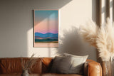 Paul Sinus Wandbild in 40x60cm The Color of Calm mit farbharmonischer Hügellandschaft im Abendlicht für entspannende Wandgestaltung