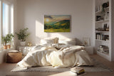 Sinus Art Wandbild 120x80cm Sanfte Hügellandschaft mit kräftigem Sonnenaufgang in natürlicher Weite