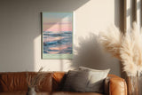 Paul Sinus Wandbild in 40x60cm Pastellfarbener Wellengang im Abendlicht mit sanften Lichtreflexen auf dem Wasser