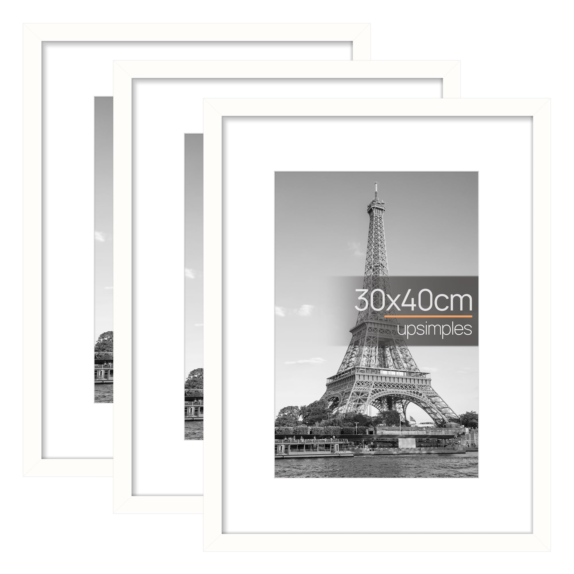 upsimples 3 Pack Bilderrahmen A4 Holz, Picture Frame Holz für Fotos, Bilder, Poster