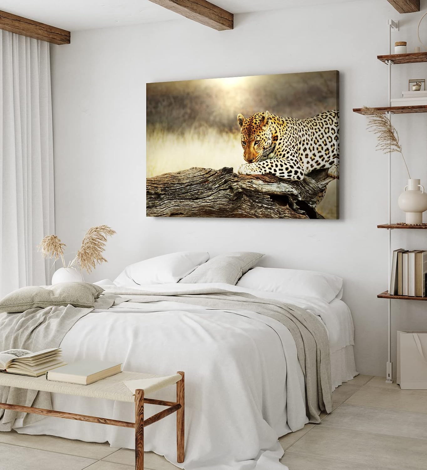 Paul Sinus Wandbild 120x80cm Leopard Wildnis Afrika Raubkatze Baum