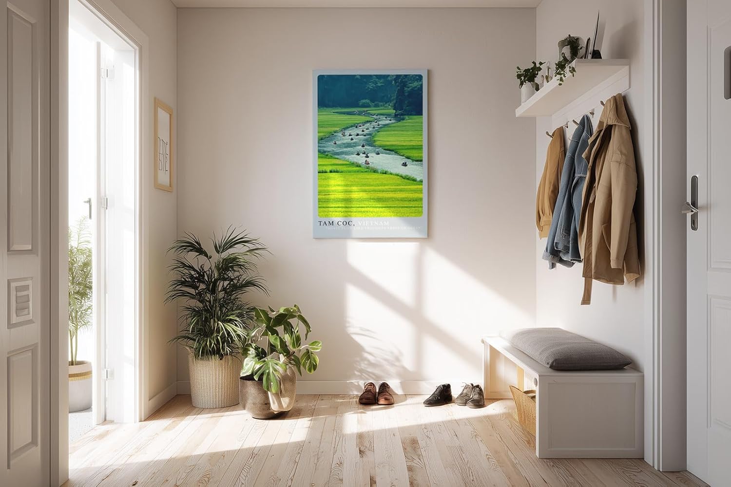 Paul Sinus Kunstdruck 40x60cm Tam Coc Vietnam Boote auf Fluss zwischen Reisfeldern – harmonische Naturreise