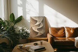 Paul Sinus 60x90cm Wandbild, Eindrucksvolle Eleganz in Spirale – Abstrakte Kunst in Braun und Creme