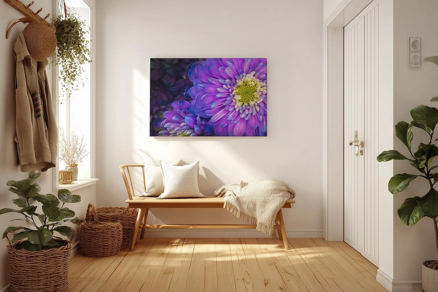 Sinus Art Wandbild 120x80cm Zwei Blüten in Nahaufnahme – detailreich und harmonisch miteinander verschmolzen