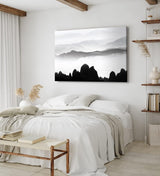 Paul Sinus Wandbild 120x80cm Schwarze weiße Berglandschaft Berge Gebirge Fotokunst Abstrakt