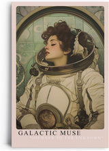 Paul Sinus Leinwandbild 40x60cm kunstvolle Darstellung einer verträumten Astronautin in nostalgischem Design, faszinierende Wandkunst