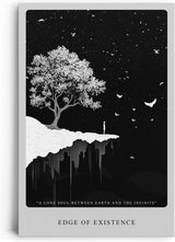 Paul Sinus Leinwandbild 80x120cm Edge of Existence – Minimalismus, Schwarz-Weiß, Surrealismus, Kunst, Universum, Einsamkeit, Tiefe, Unendlichkeit