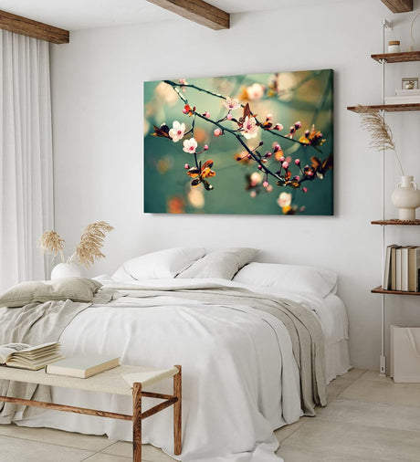 Paul Sinus Wandbild 120x80cm Kirschblüten Frühling Ast Zweig Baumblüten Blüten