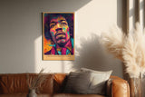 Paul Sinus Wandbild in 40x60cm Jimi's Electric Universe Buntes Musikerportrait mit intensiven Farbverläufen