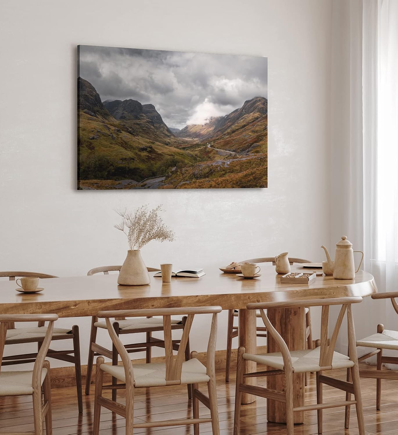 Paul Sinus Wandbild 120x80cm Schottische Landschaft Berge Nebel Wolken Gebirge