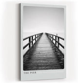 Paul Sinus Kunstdruck 40x60cm Pier Steg Schwarzweiß Minimalismus Fotografie Meer Horizont