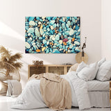 Paul Sinus Wandbild 120x80cm Runde Steine Strand Fotokunst Kunstvoll Modern