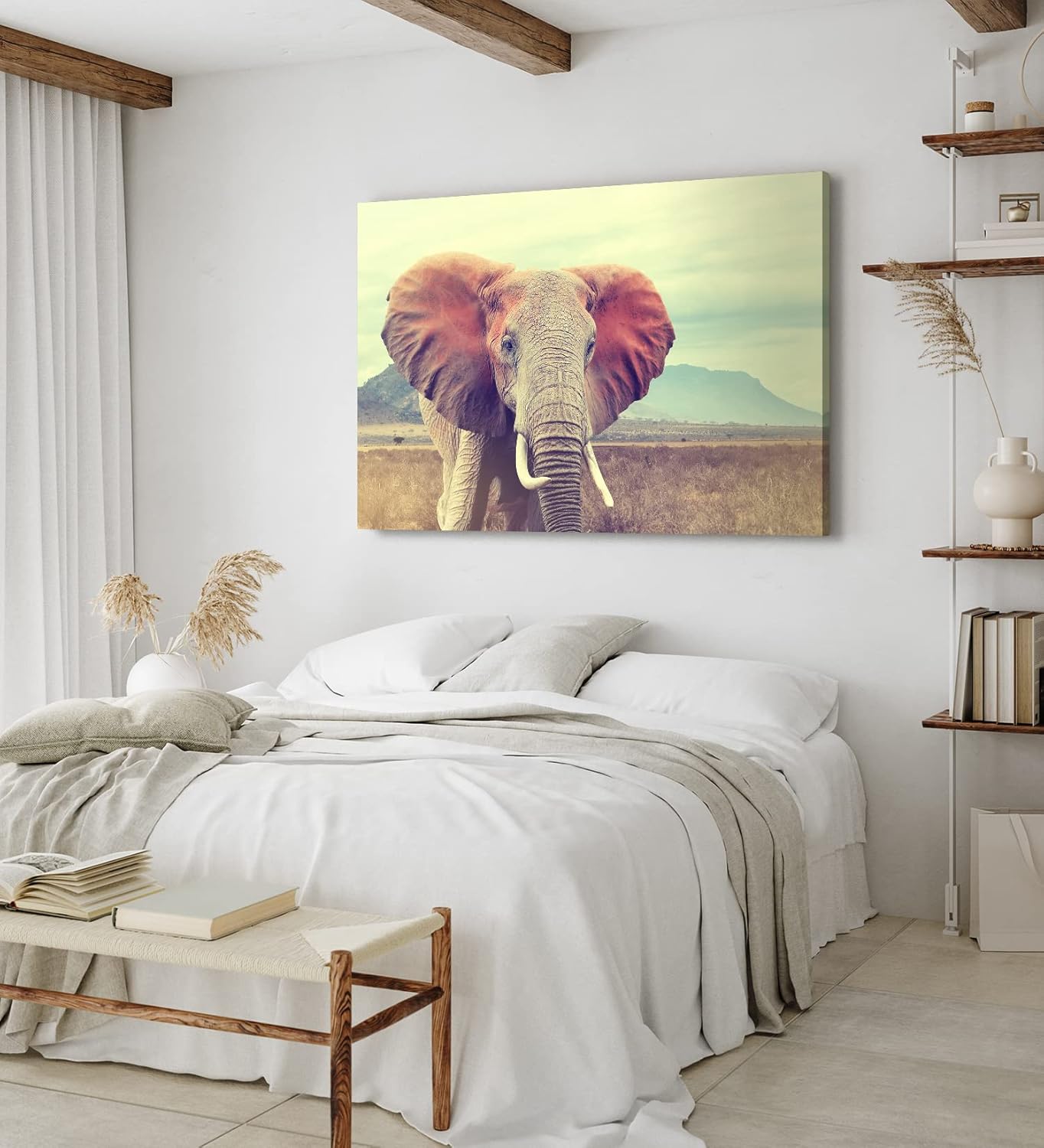 Paul Sinus Wandbild 120x80cm Elefant Stoßzähne Tierfotografie Afrika Safari