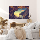 Paul Sinus Wandbild 120x80cm Grotte Sonnenuntergang Meer Felsen Küste Abend