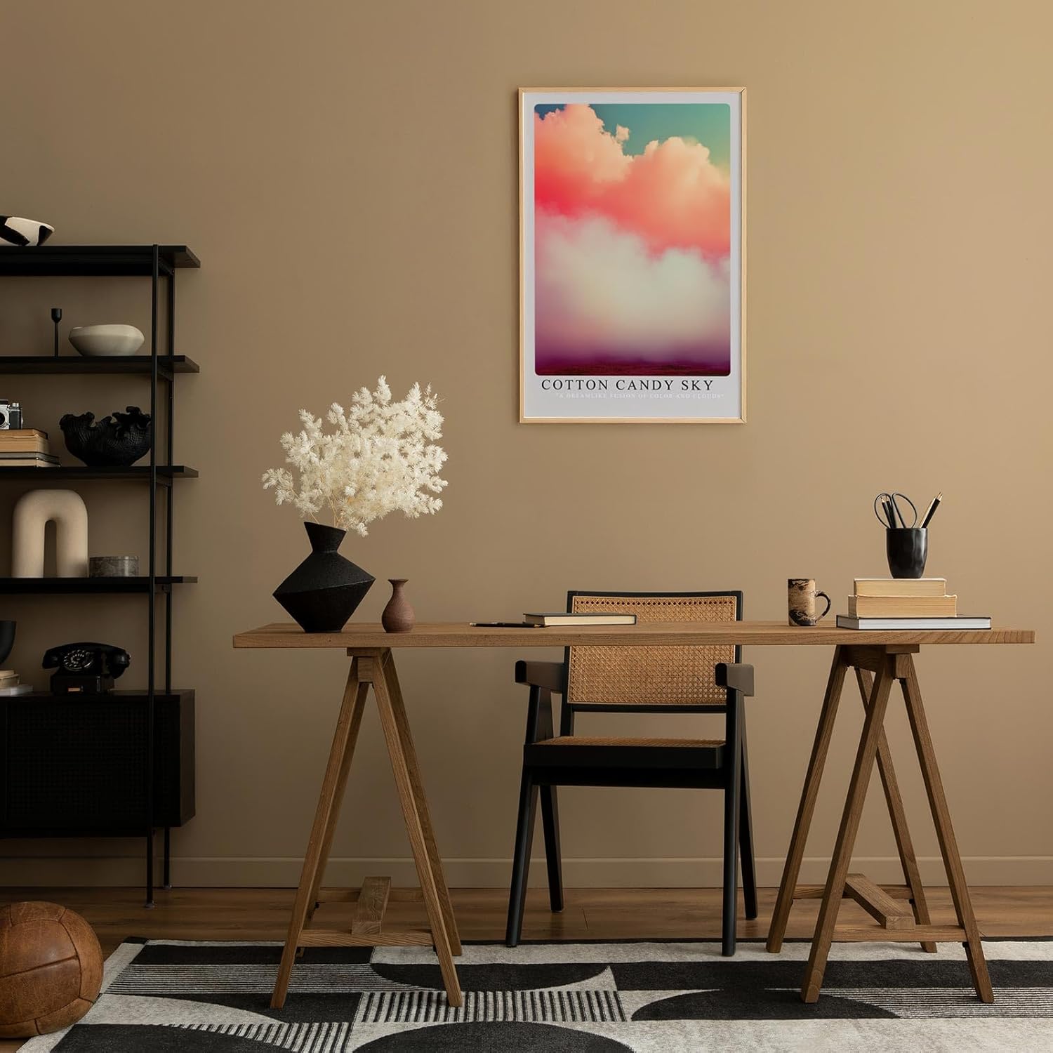 Paul Sinus Leinwandbild 80x120cm verträumte Wolkenformation in leuchtenden Pastelltönen, faszinierende Wandkunst mit surrealem Farbverlauf