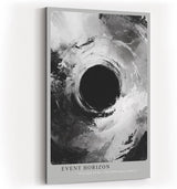 Paul Sinus Wandbild in 40x60cm Event Horizon – Monochrome Abstraktion mit tiefem Zentrum und kraftvollen Strukturen