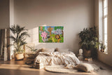 Sinus Art Wandbild 120x80cm Fröhliche Tiergruppe in cartoonhafter Darstellung – ideal für Kinderzimmer