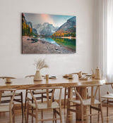 Paul Sinus Wandbild 120x80cm Pragser Wildsee Alpen Italien Bergsee See Berge