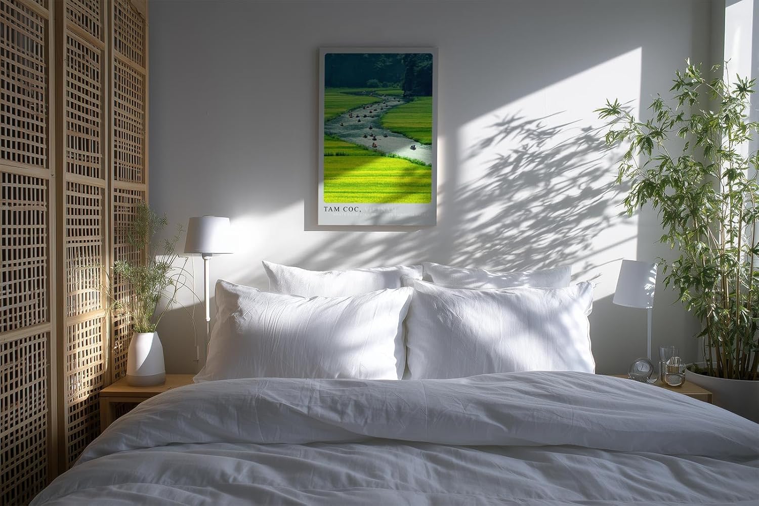 Paul Sinus Kunstdruck 40x60cm Tam Coc Vietnam Boote auf Fluss zwischen Reisfeldern – harmonische Naturreise