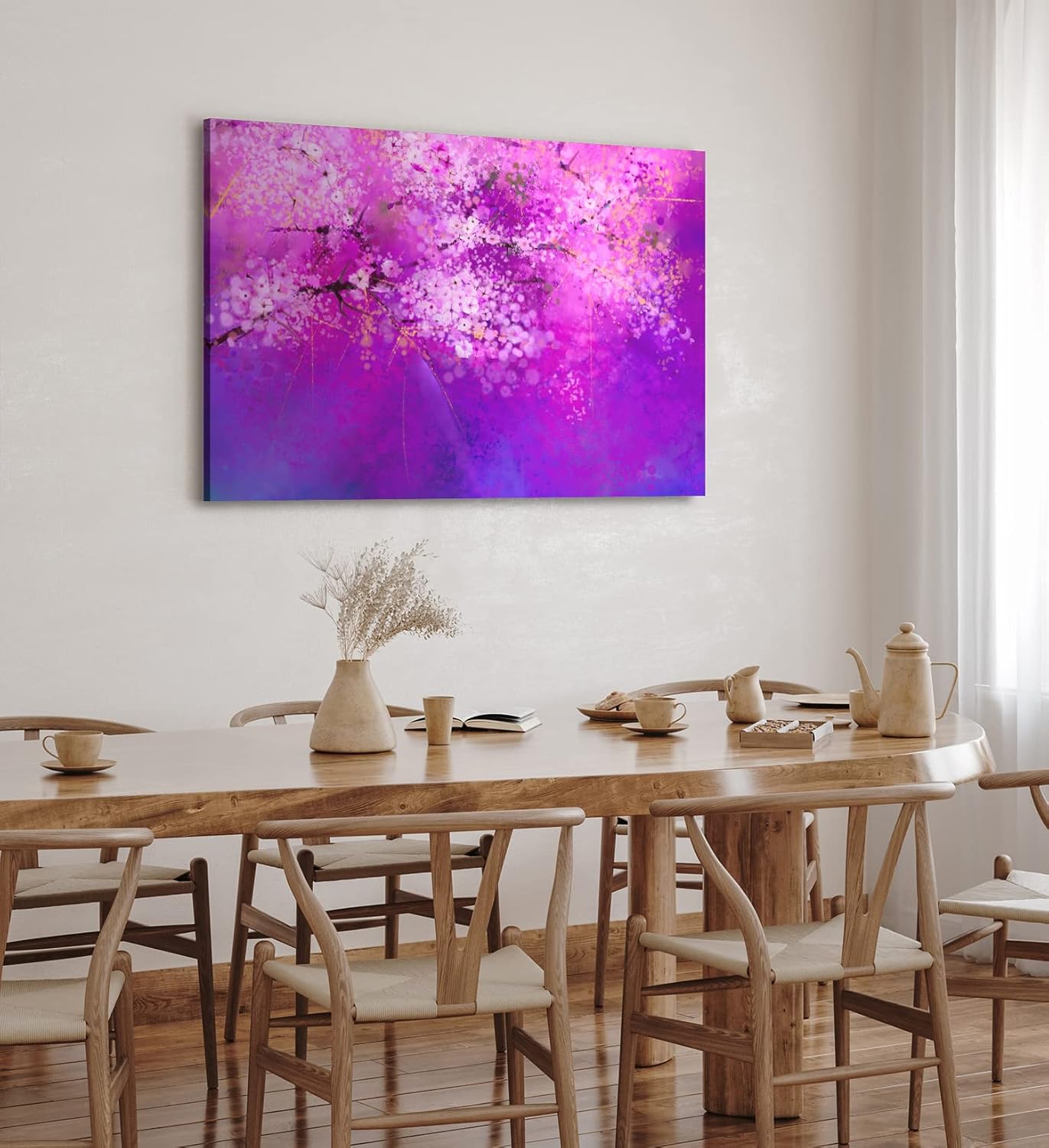 Paul Sinus Wandbild 120x80cm Baumblüten Violett Kunstvoll Abstrakt Rosa Blüten Frühling