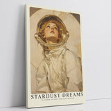 Paul Sinus Leinwandbild 60x90cm Leinwandbild Stardust Dreams – Faszinierende Illustration einer Astronautin mit verträumtem Blick, futuristische Eleganz