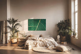 Sinus Art Wandbild 120x80cm Makroaufnahme eines grünen Blattes mit klarer Aderstruktur – faszinierend natürlich
