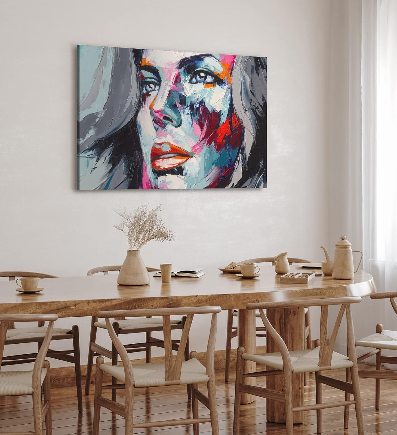 Wandbild 120x80cm Porträt einer jungen Frau Feminin Spachtel Abstrakt