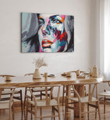 Wandbild 120x80cm Porträt einer jungen Frau Feminin Spachtel Abstrakt
