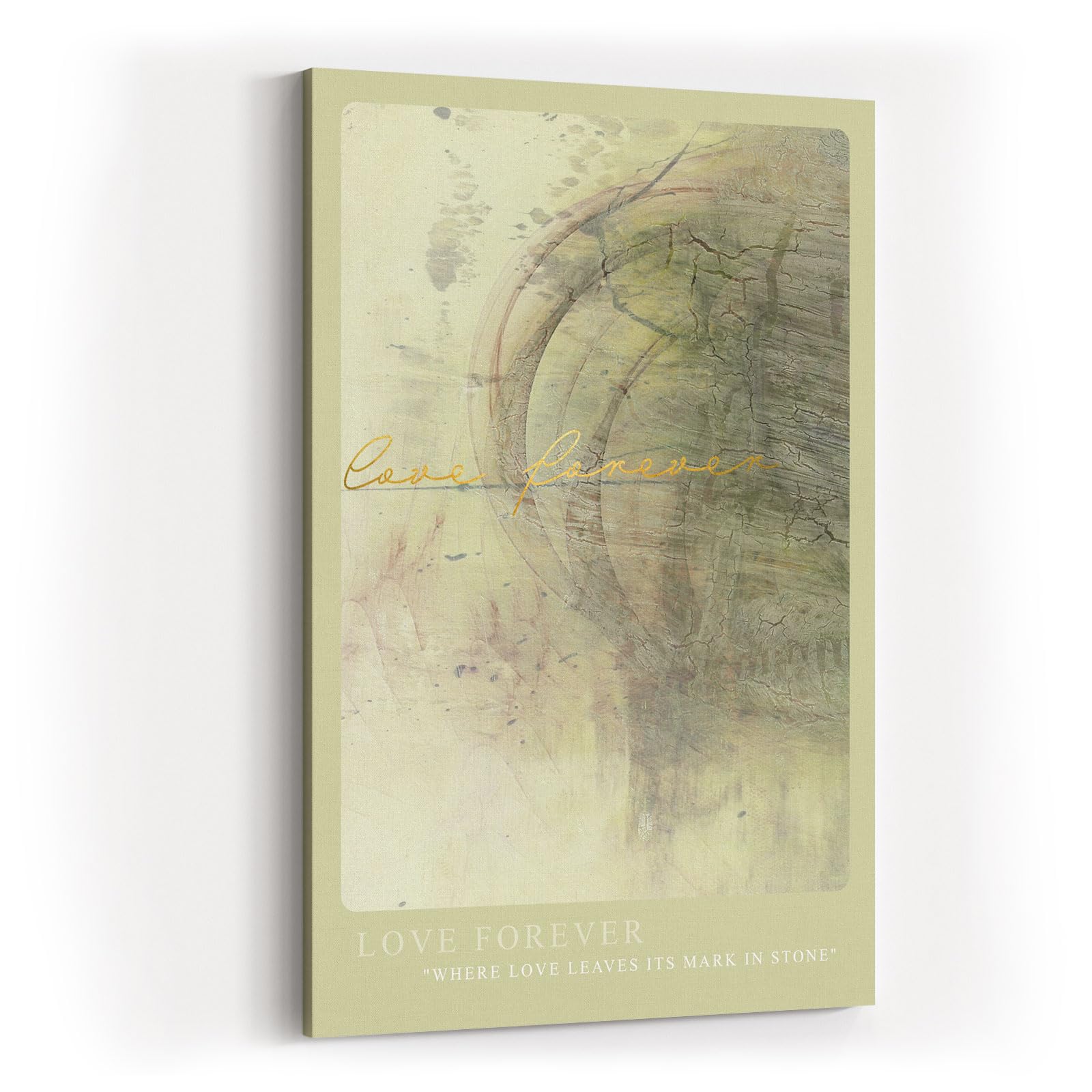 Paul Sinus Kunstdruck 40x60cm Love Forever Stein Beige Schrift Emotion Erinnerung Zeit