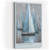 Paul Sinus Wandbild in 40x60cm Elegance Adrift – Segelboote in Blauund Grautönen auf ruhigem Wasser mit sanften Spiegelungen