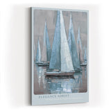 Paul Sinus Wandbild in 40x60cm Elegance Adrift – Segelboote in Blauund Grautönen auf ruhigem Wasser mit sanften Spiegelungen
