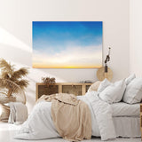 Paul Sinus Wandbild 120x80cm Sonnenuntergang blauer Himmel Wolken Minimal