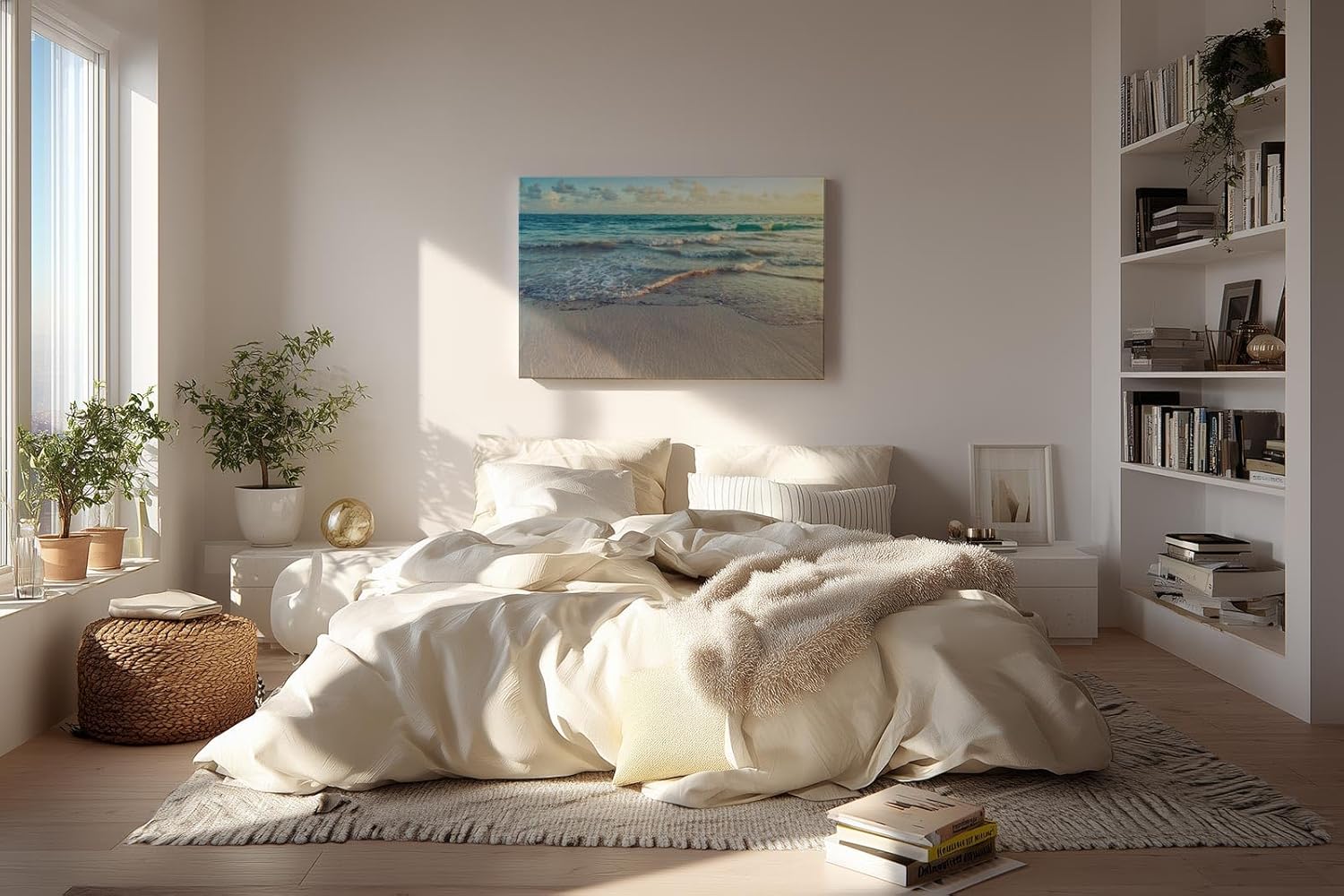 Sinus Art Wandbild 120x80cm Friedliche Wellenbewegung mit sanftem Lichtspiel für eine beruhigende Wirkung im Raum