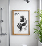 Paul Sinus Poster/Leinwandbild/Rahmenoption Lustiges Affenbild – Witzige Klo-Deko fürs Gäste-WC – Perfekt für Tiefsinnige