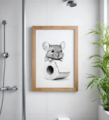 Paul Sinus Poster/Leinwandbild/Rahmenoption Lustiges Mausbild – Witzige Klo-Deko fürs Gäste-WC – Perfekt für Tierfreunde