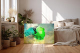 Sinus Art Wandbild 120x80cm Leuchtendes Grün und Türkis schaffen ein Gefühl von Naturverbundenheit und Frische