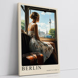 Paul Sinus Leinwandbild 80x120cm Leinwandbild Berlin Deutschland Stadtblick Fernsehturm Zugreise Nostalgie Vintage Romantik Sehnsucht Reisemoment Hauptstadt