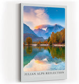 Paul Sinus Kunstdruck 40x60cm Julian Alps Reflection mit Berglandschaft und Spiegelung im See