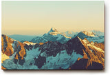 Sinus Art Wandbild 120x80cm Imposantes Alpenpanorama mit goldener Lichtstimmung für kraftvolle Raumwirkung