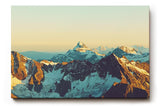 Sinus Art Wandbild 120x80cm Imposantes Alpenpanorama mit goldener Lichtstimmung für kraftvolle Raumwirkung