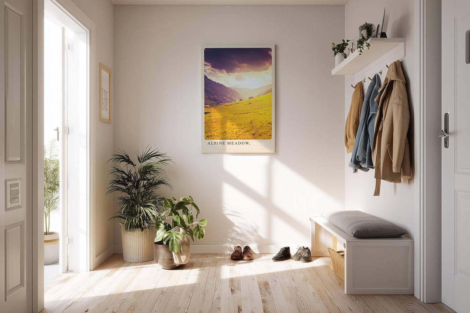 Paul Sinus Kunstdruck 40x60cm Alpine Meadow – goldene Bergwiese in abendlichem Licht in Österreich