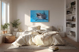 Sinus Art Wandbild 120x80cm Freundlicher Delfin in klarem Wasser – ein lebendiges und positives Motiv
