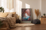 Paul Sinus Wandbild in 40x60cm The Secret Lake – Pastellfarbene Baumlandschaft am See mit romantischem Flair, verträumte Naturkulisse in sanften Tönen