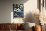 Paul Sinus Wandbild in 40x60cm The Crane of Spring mit elegantem Kranich zwischen blühenden Magnolien für harmonische Wandgestaltung