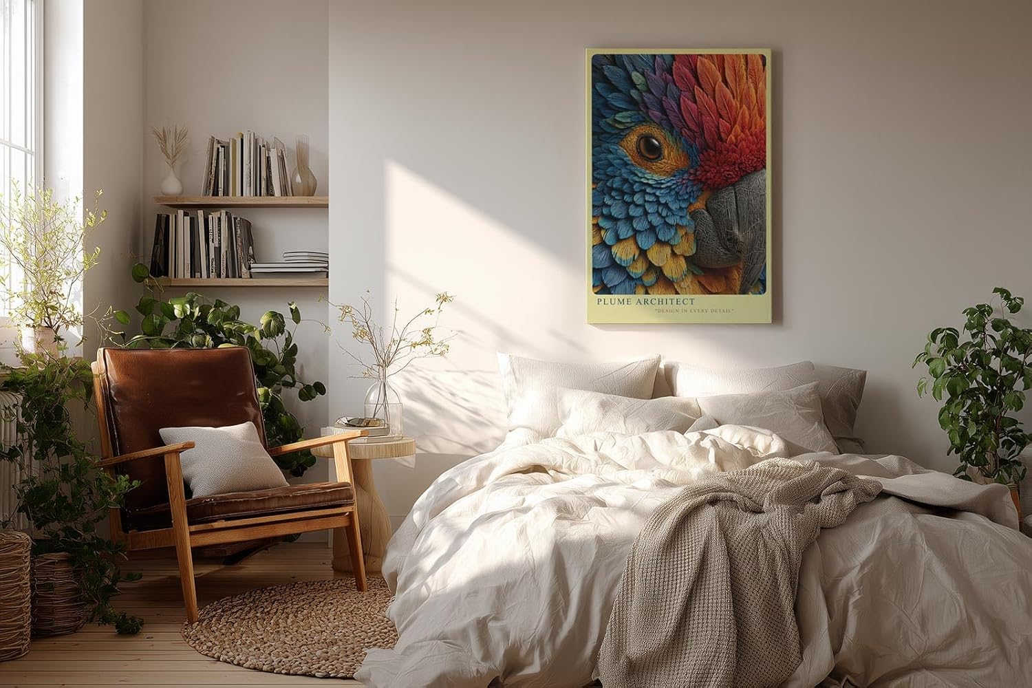 Paul Sinus Wandbild in 40x60cm Plume Architect Farbenprächtiges Papageienportrait in intensiven Tönen