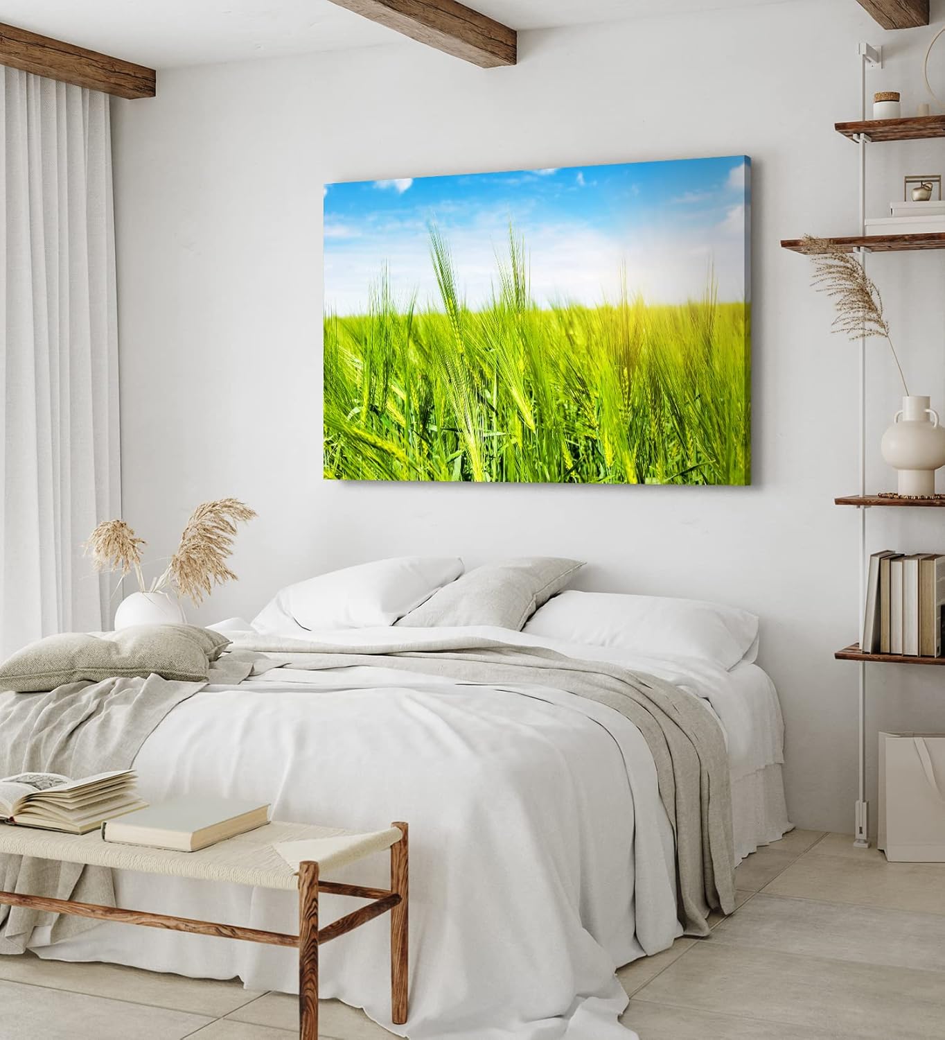 Paul Sinus Wandbild 120x80cm Weizenfeld Weizen Sommer blauer Himmel Natur