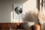 Paul Sinus Wandbild in 40x60cm The Ratio Within – Geometrische Kreisaufteilung in Schwarz-Weiß mit texturierten Segmenten